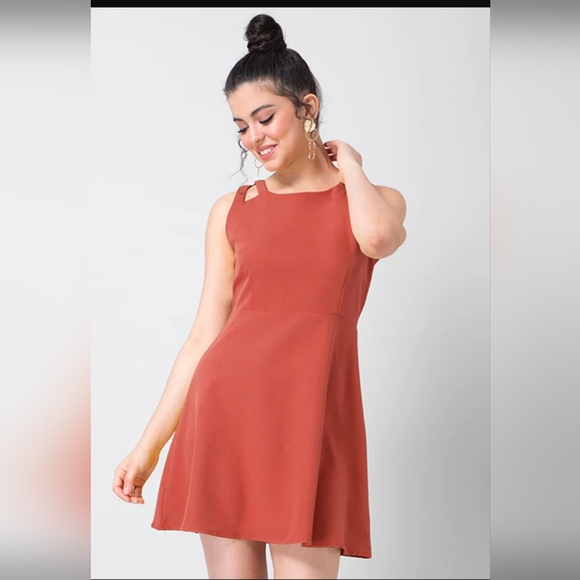 Dresses | Rust Colored Skater Dress | Poshmark